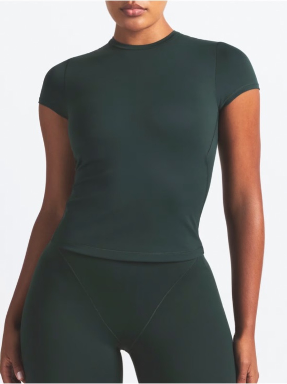 NikeSKIMS MATTE Women's Padded BABY TEE | COLOR: DARK TEAL | SIZE: S